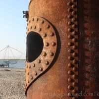 Iron drums at Kochi beach front 