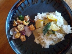 Tofu & Cashew having a conversation with Zuchini Thai Curry