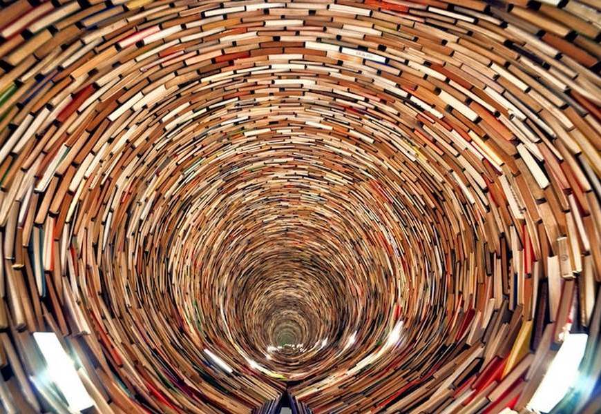books, tunnel